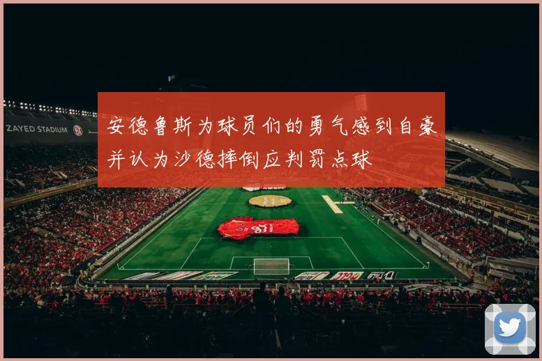 安德鲁斯为球员们的勇气感到自豪并认为沙德摔倒应判罚点球
